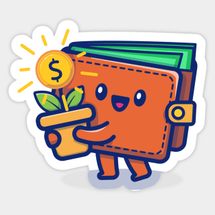 Cute Wallet Money Plant Sticker